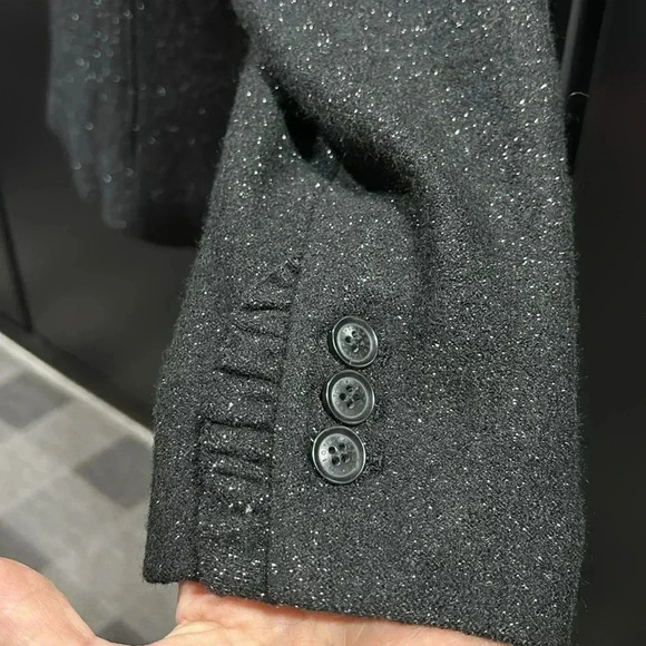 Talbots Wool Blend Button down,metallic threads,ruffle trim pocket/wrist Jacket - Picture 7 of 13